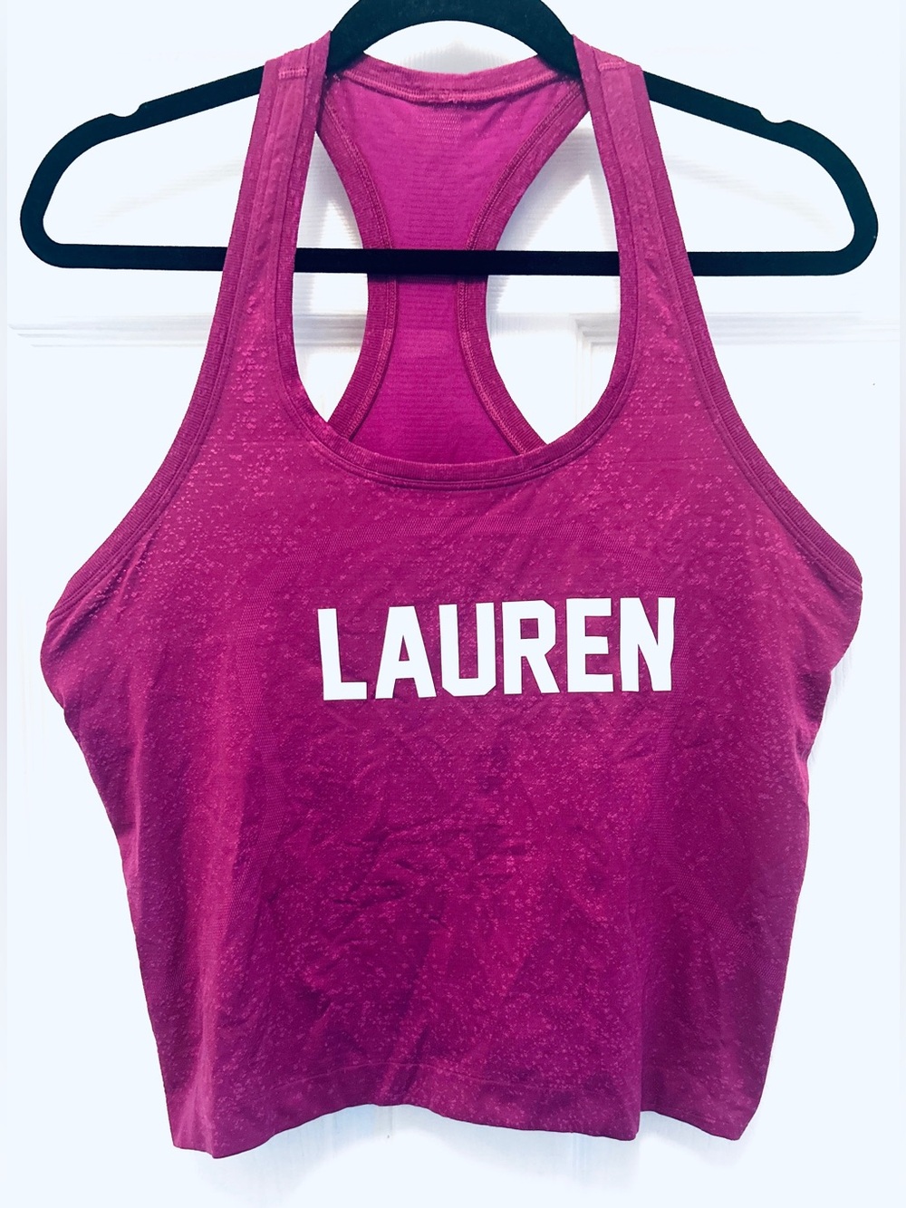 Lululemon Swiftly Tech 2.0 Race Neon Magenta Purple Personalized LAUREN